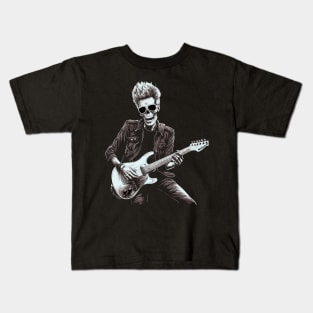 Rock & Roll Music Concert Festiwal Skeleton Halloween Guitar Kids T-Shirt